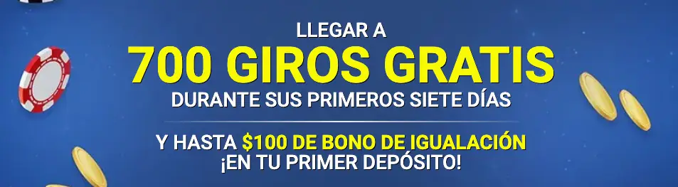 Gráfico de la oferta de hasta 700 Free Spins