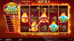 Ilustración de 9 Masks of Fire™ para el Día 3 de Free Spins